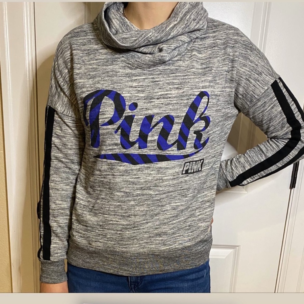 PINK SCRUNCH NECK HOODIE